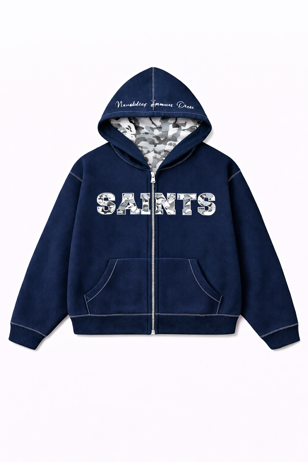 Camo Hoodie - Navy Blue